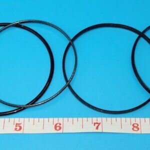 Black & Silver Toned Bangles Bracelets Set Of 6, 3 1/4” Diameter